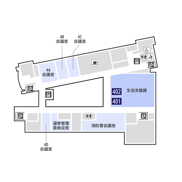 El mapa de piso del cuarto suelo