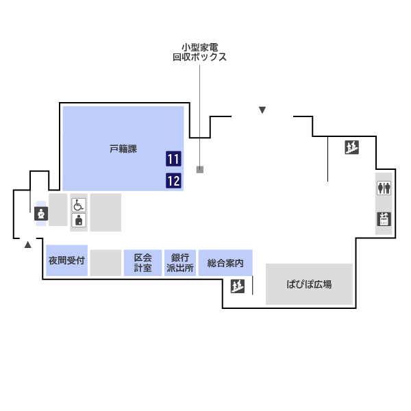 La primera planta del mapa de piso Edificio Principal