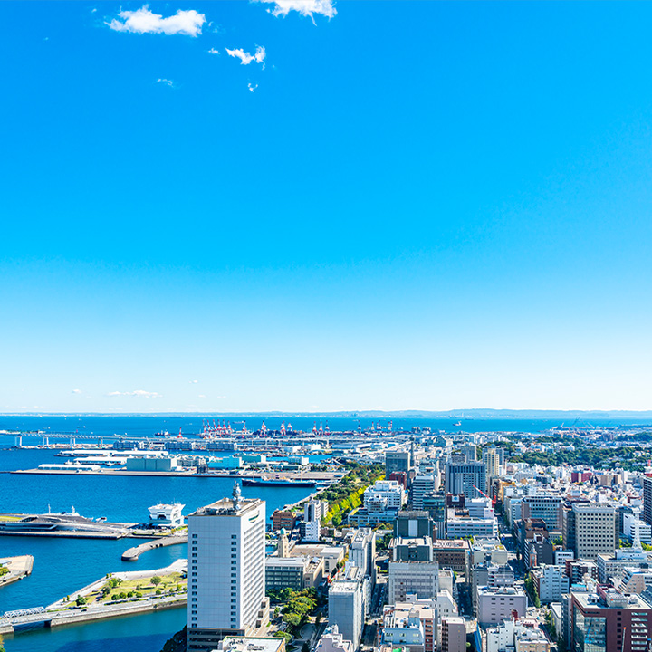 Fotografía del puerto de Yokohama